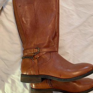 External offer, hurry!! Marc Fisher Women's Tan Leather Boots, Wide-calf, Size 9
